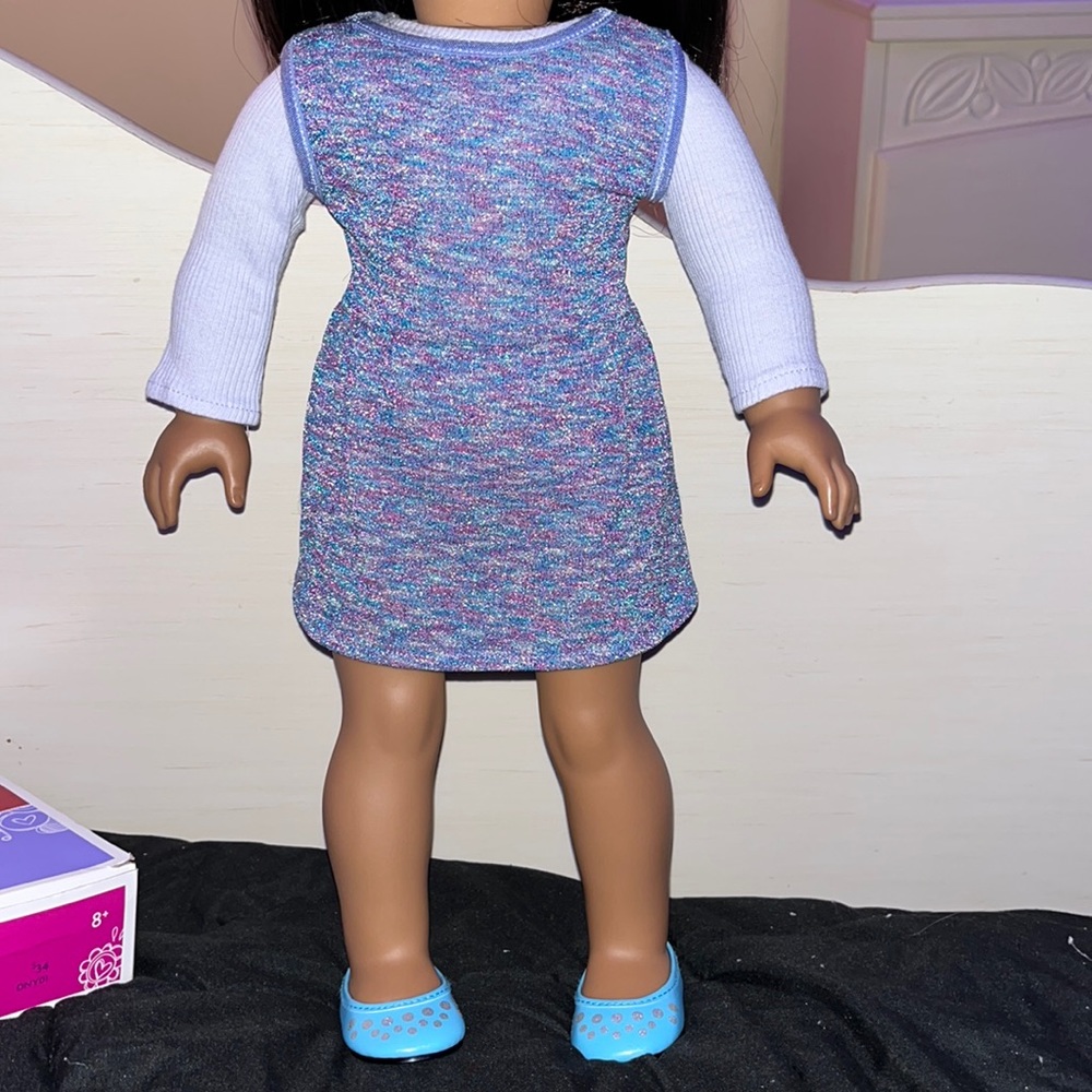 American Girl Doll Purple Sparkle Dress and Lilac Dress